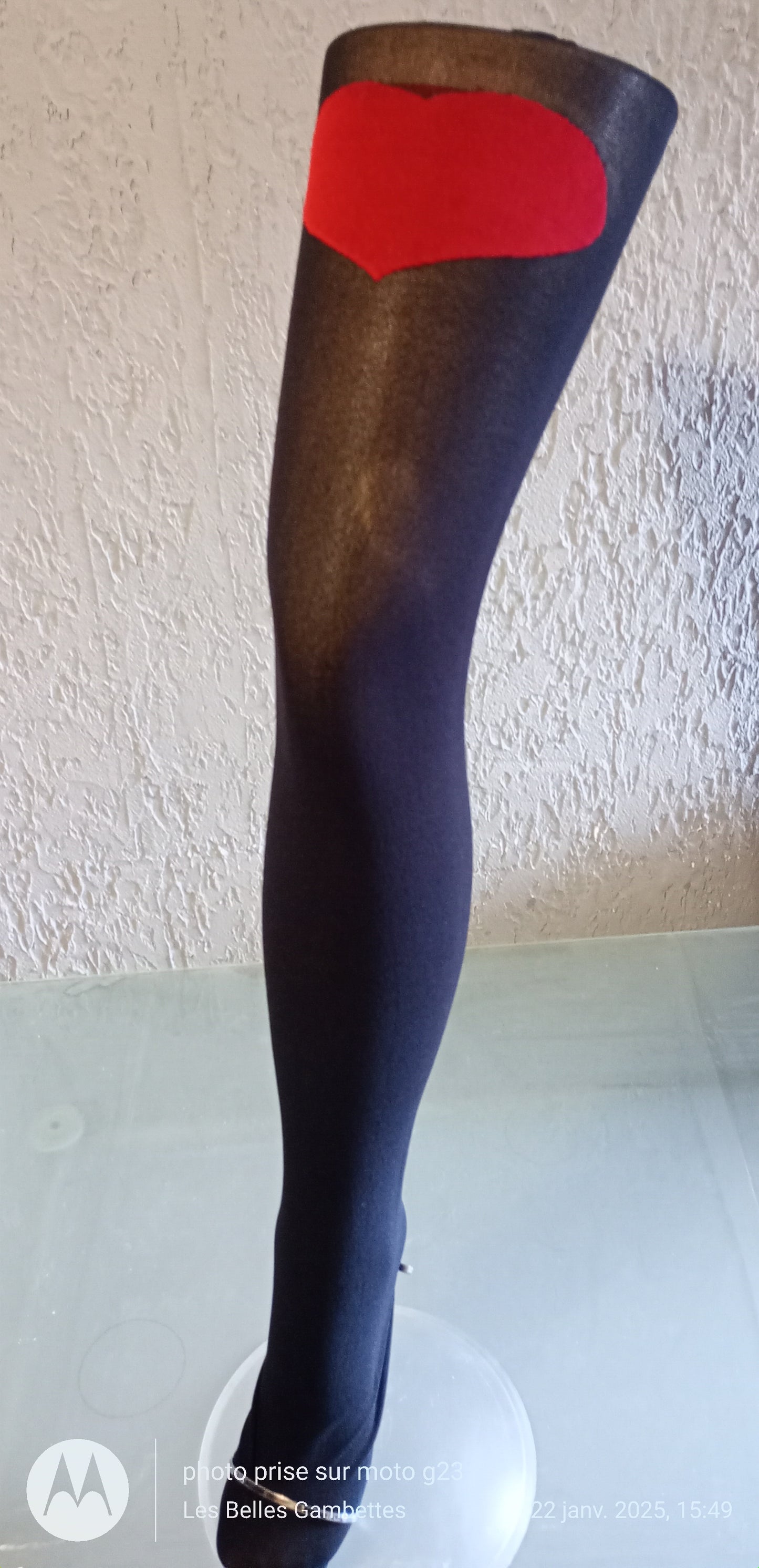 Chaussette Haute "Heart" Taille Unique