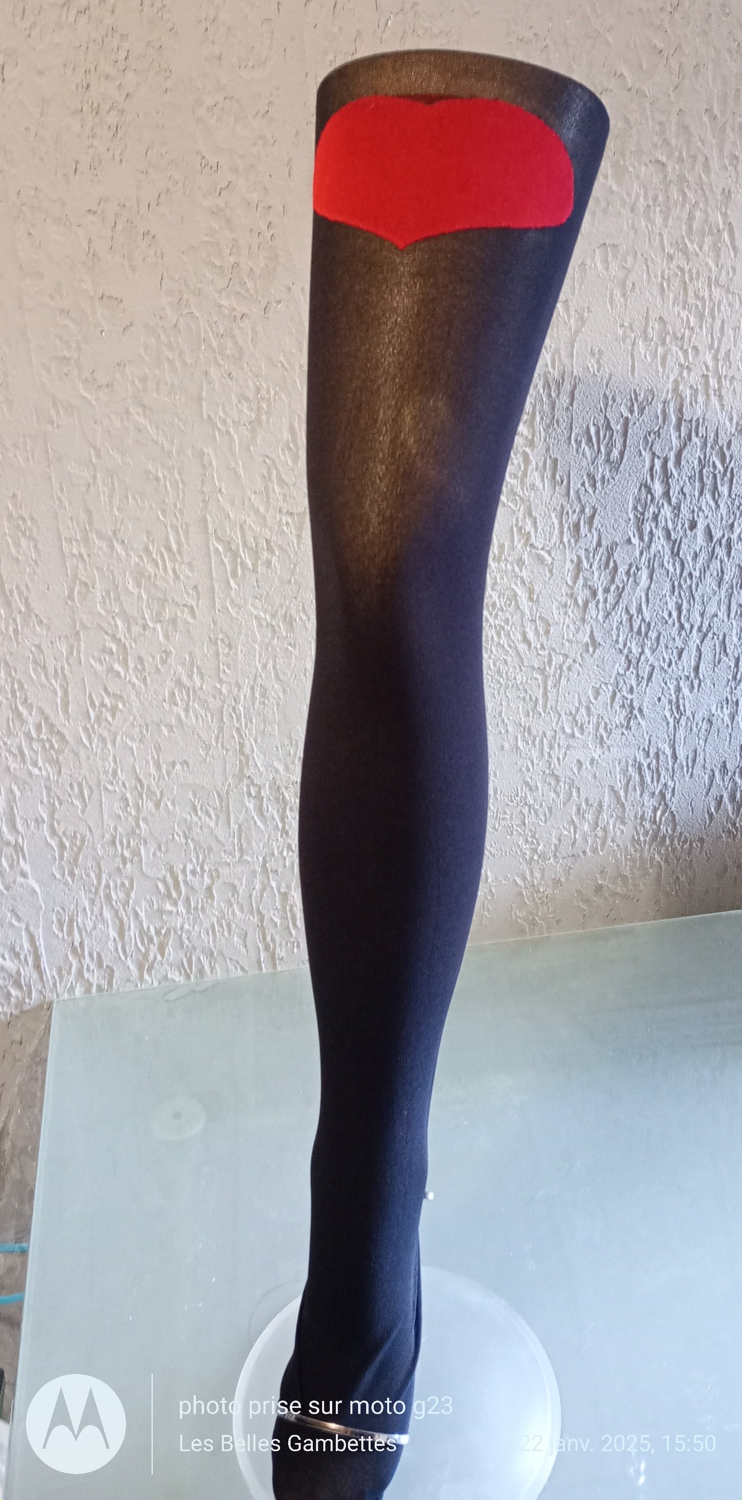 Chaussette Haute "Heart" Taille Unique