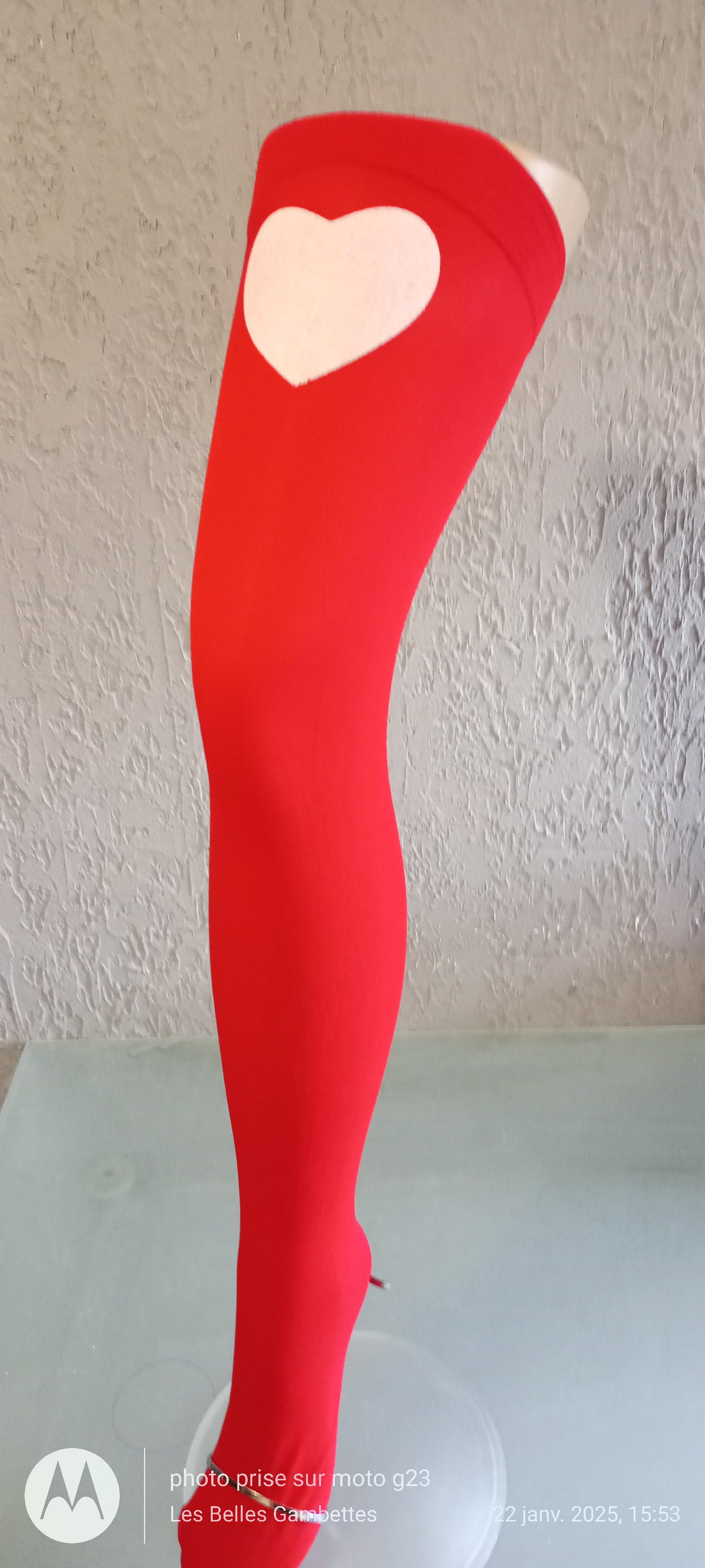 Chaussette Haute "Heart" Taille Unique