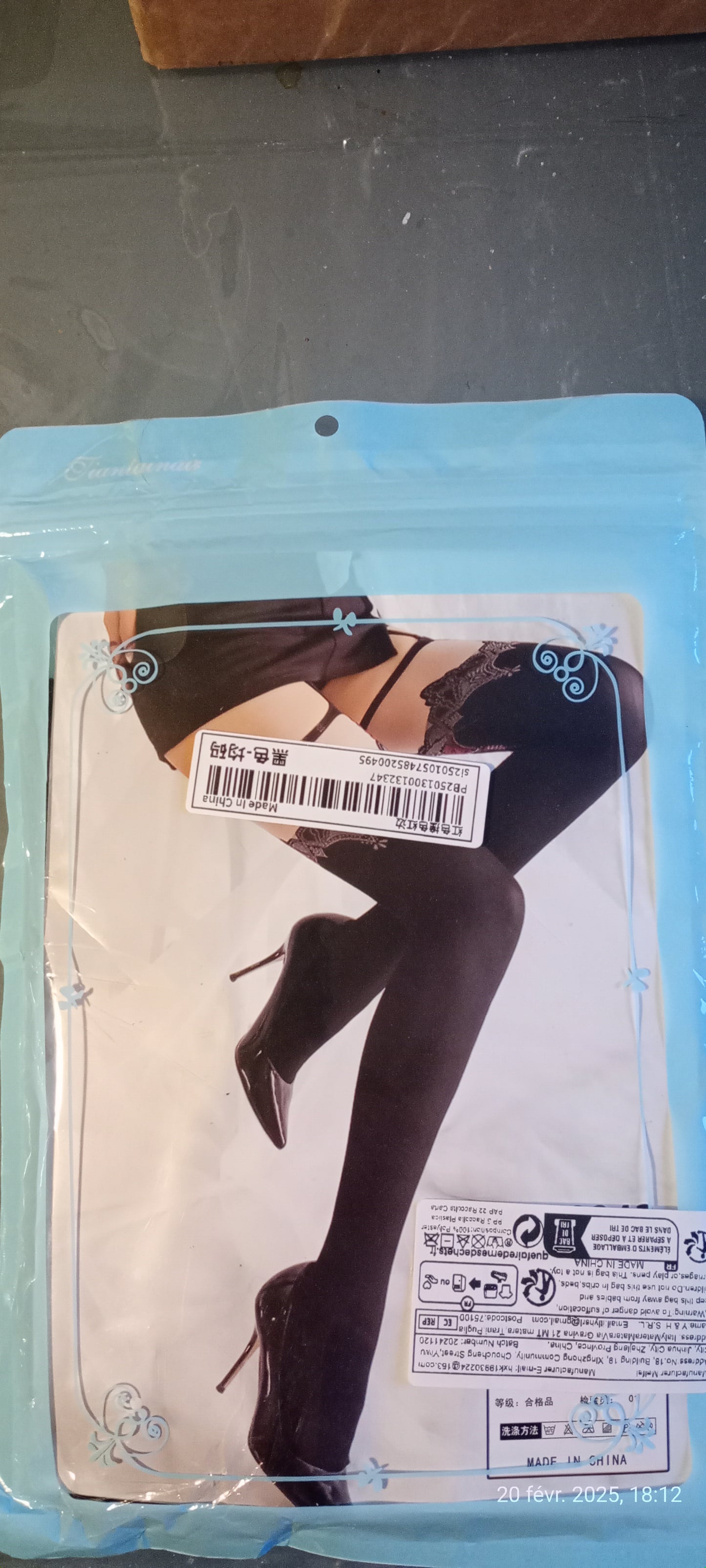 Collant Fantaisie Porte-jarretelles Taille S/M