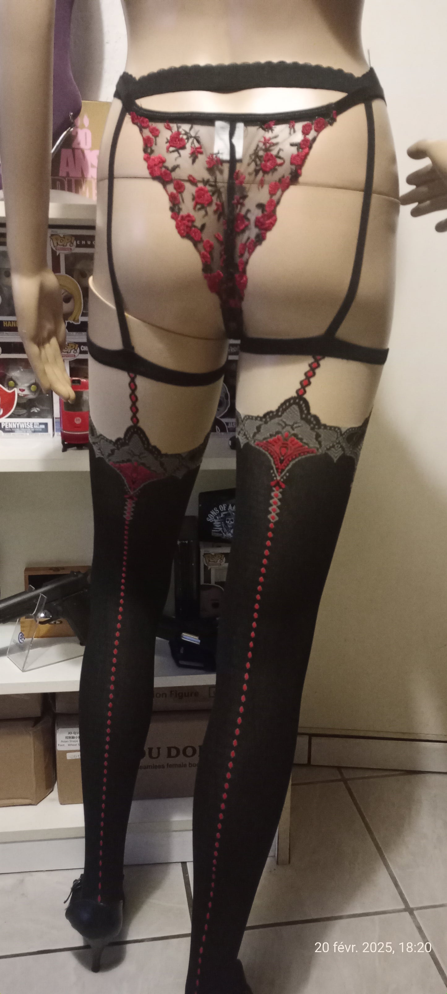 Collant Fantaisie Porte-jarretelles Taille S/M