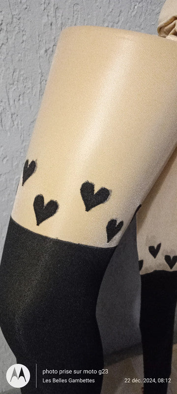 Collant Fantaisie Effet Bas/Chaussettes 🖤 Taille L