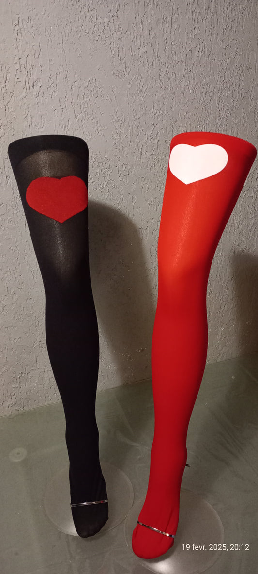 Chaussette Haute "Heart" Taille Unique
