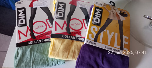 Lot 3 Collants Opaque Dim Taille 1/2