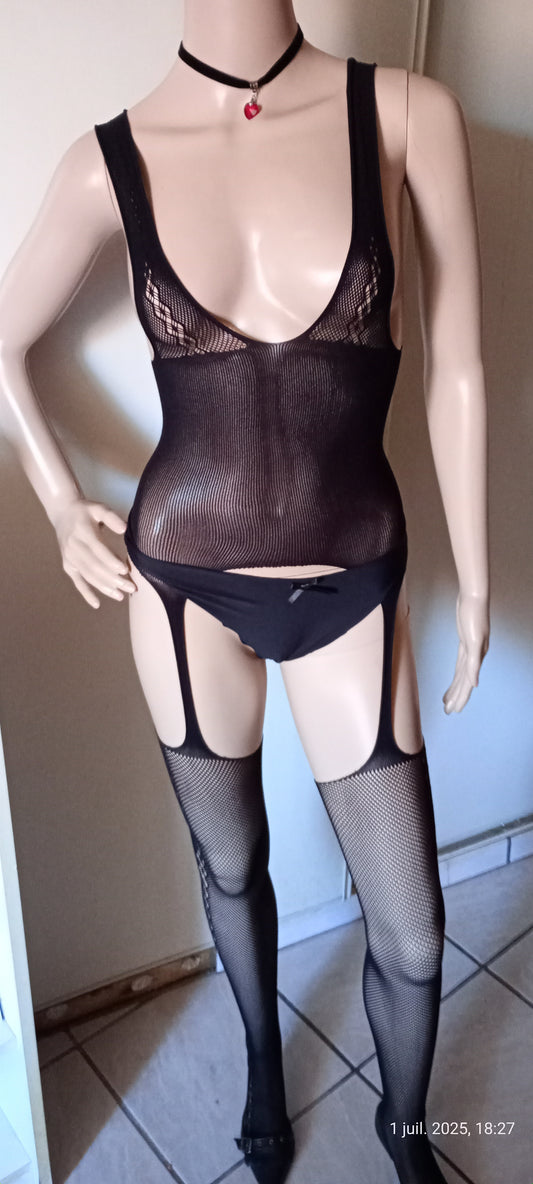 Bodystocking Sexy Noir ou Violet Taille Unique