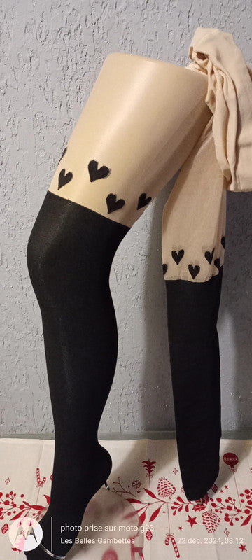 Collant Fantaisie Effet Bas/Chaussettes 🖤 Taille L
